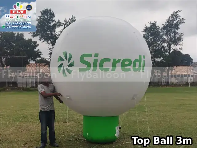Balão inflável promocional top ball Sicredi