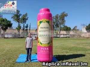 inflável promocional polvilho antisséptico granado pink